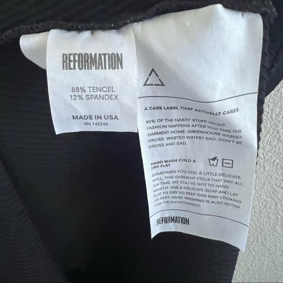 Reformation Black Ribbed Dress Mini Casual Sweetheart Neckline Small - Picture 9 of 9